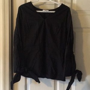 JCrew Universal Standard blouse with tie sleeves